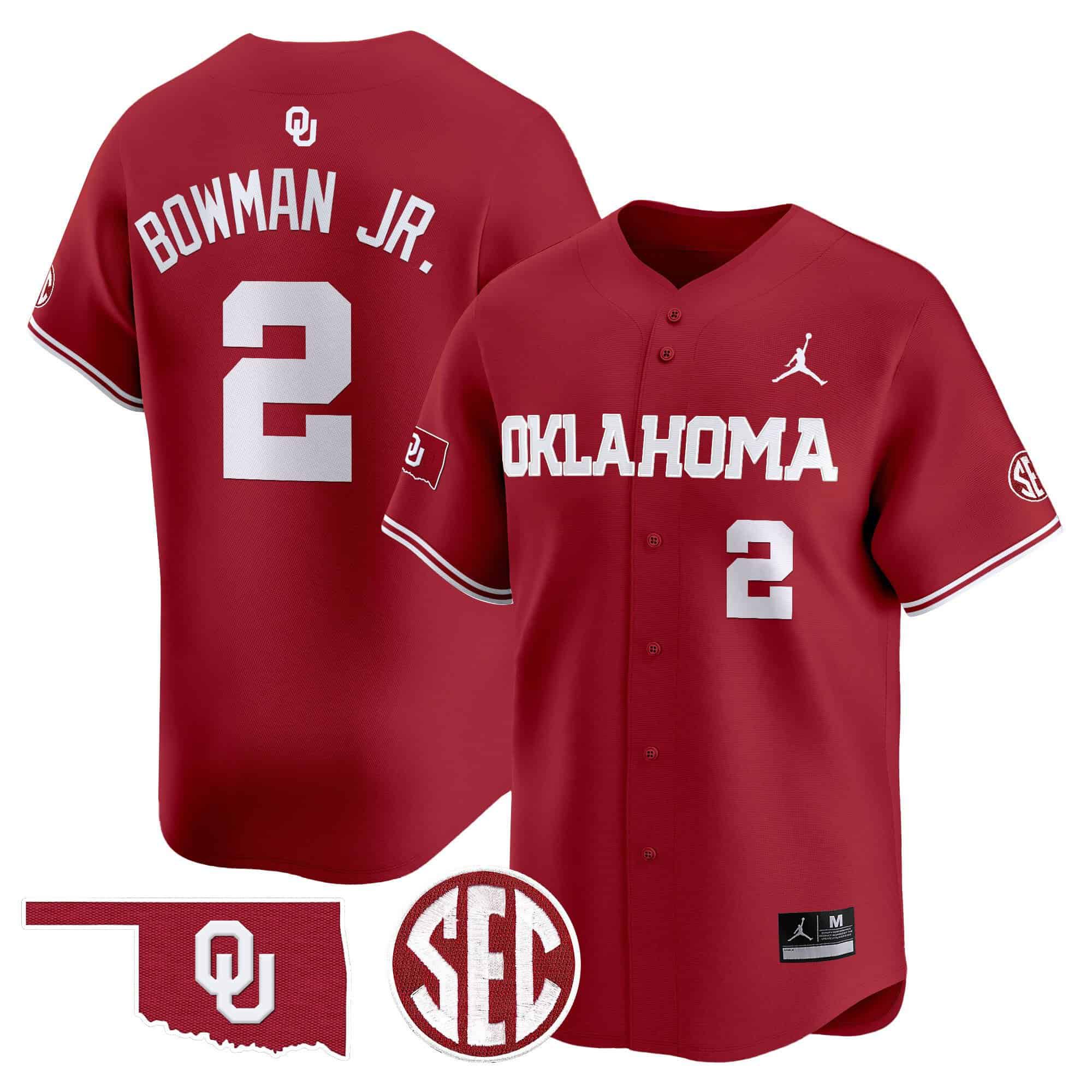 Men Oklahoma Sooners #2 Bowman jr Red 2024 Vapor Premier Limited NCAA Jersey->ncaa teams->NCAA Jersey